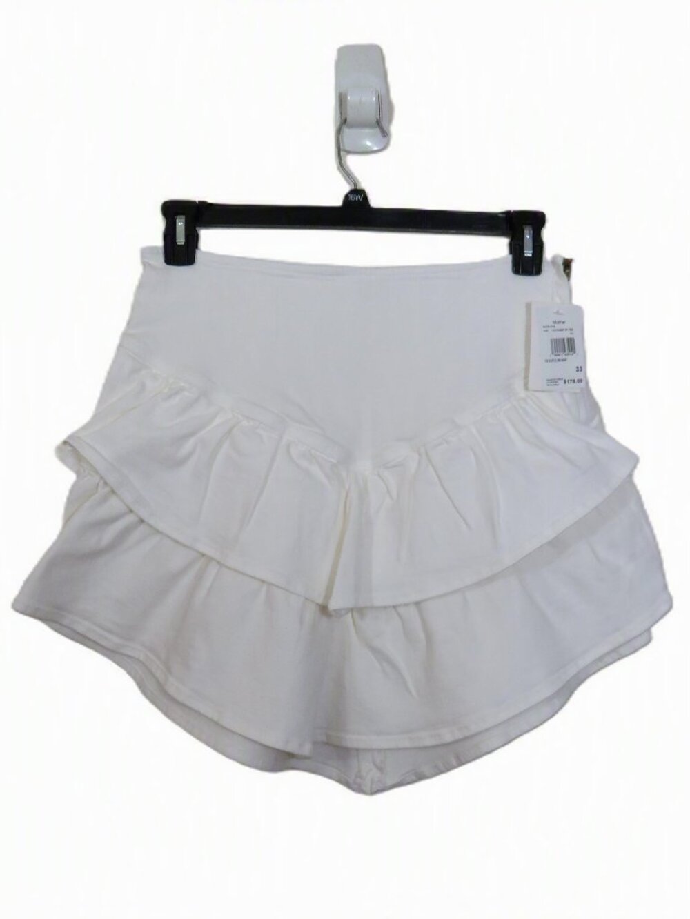 Mother size 33 Ruffle Mini Skirt White Denim NEW